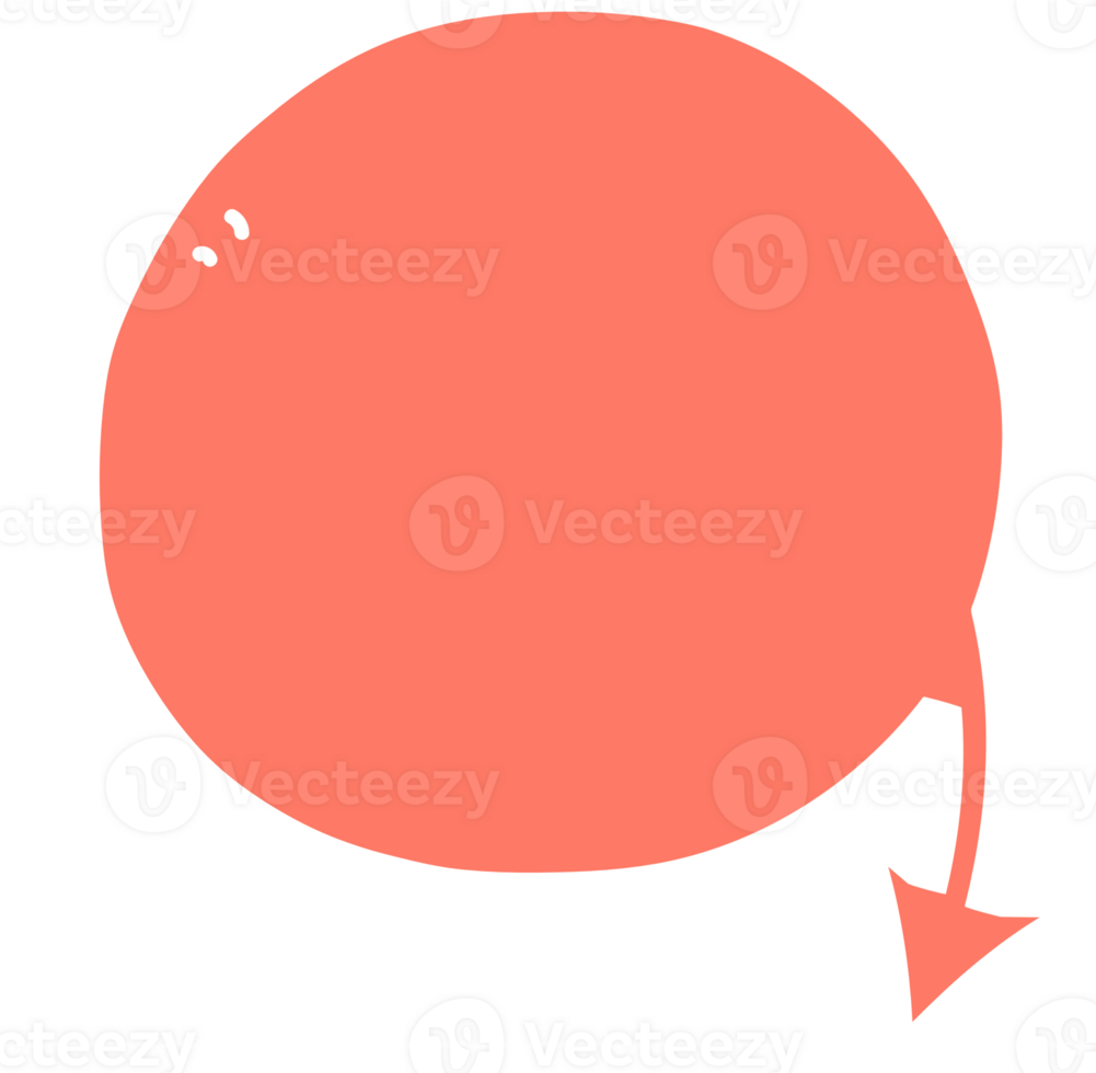 Colorful pastel orange color speech bubble balloon with arrow point, icon sticker memo keyword planner text box banner, flat png transparent element design