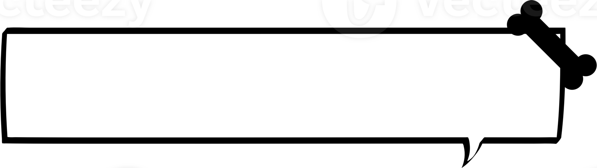 Animal pet bone Black and white speech bubble balloon, icon sticker memo keyword planner text box banner, flat png transparent element design