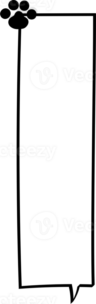 Animal pet paw Black and white speech bubble balloon, icon sticker memo keyword planner text box banner, flat png transparent element design