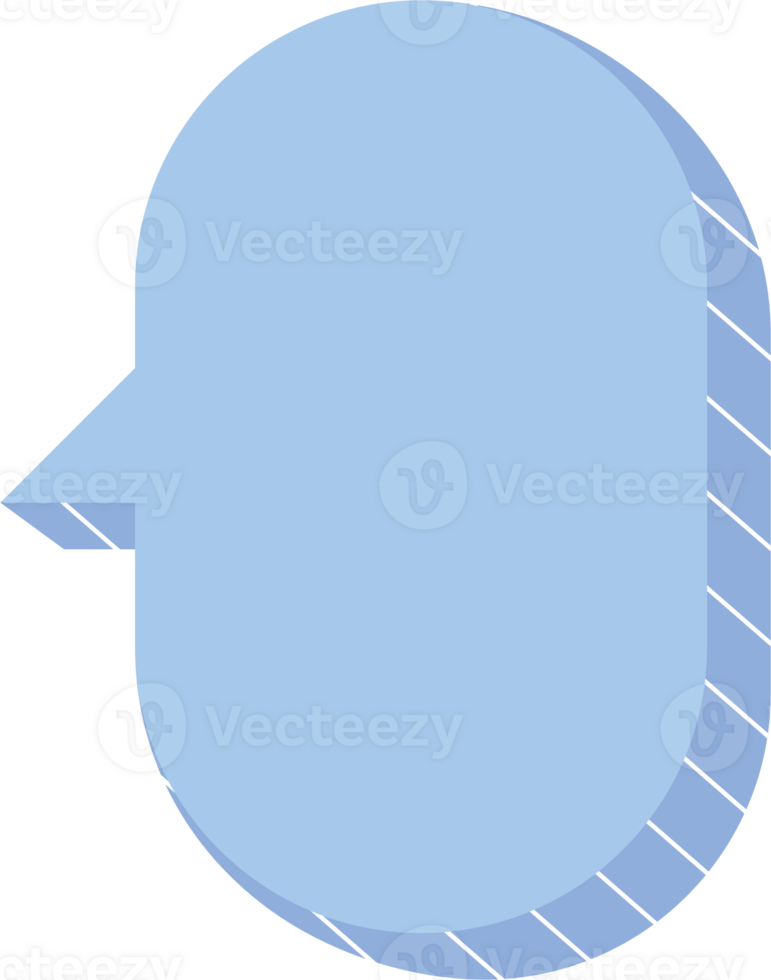 3d blue color color speech bubble balloon, icon sticker memo keyword planner text box banner, flat png transparent element design