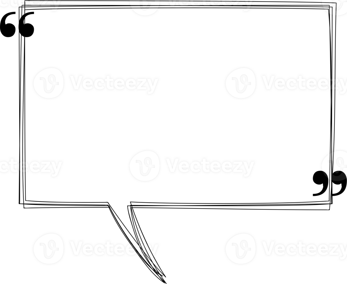 Black and white speech bubble balloon with quotation marks, icon sticker memo keyword planner text box banner, flat png transparent element design