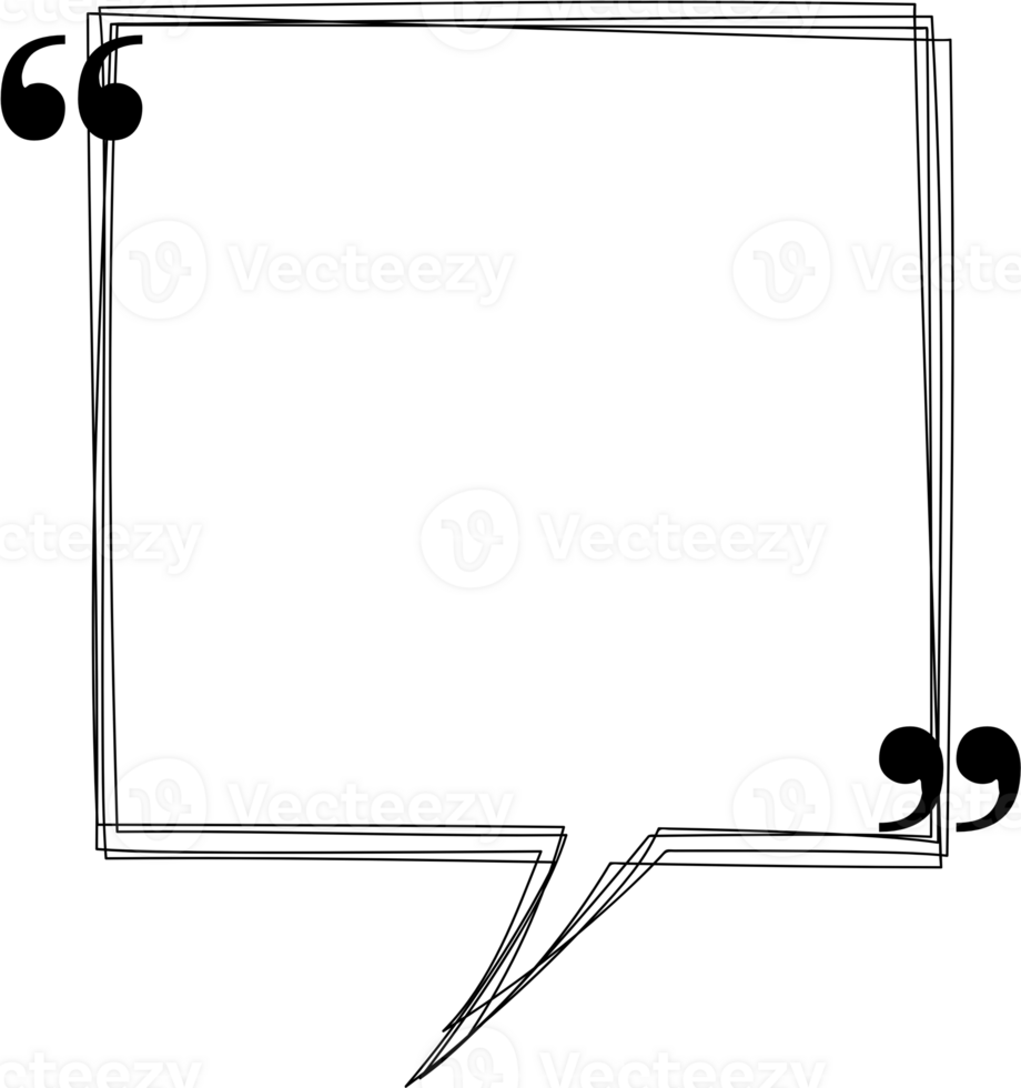 Black and white speech bubble balloon with quotation marks, icon sticker memo keyword planner text box banner, flat png transparent element design