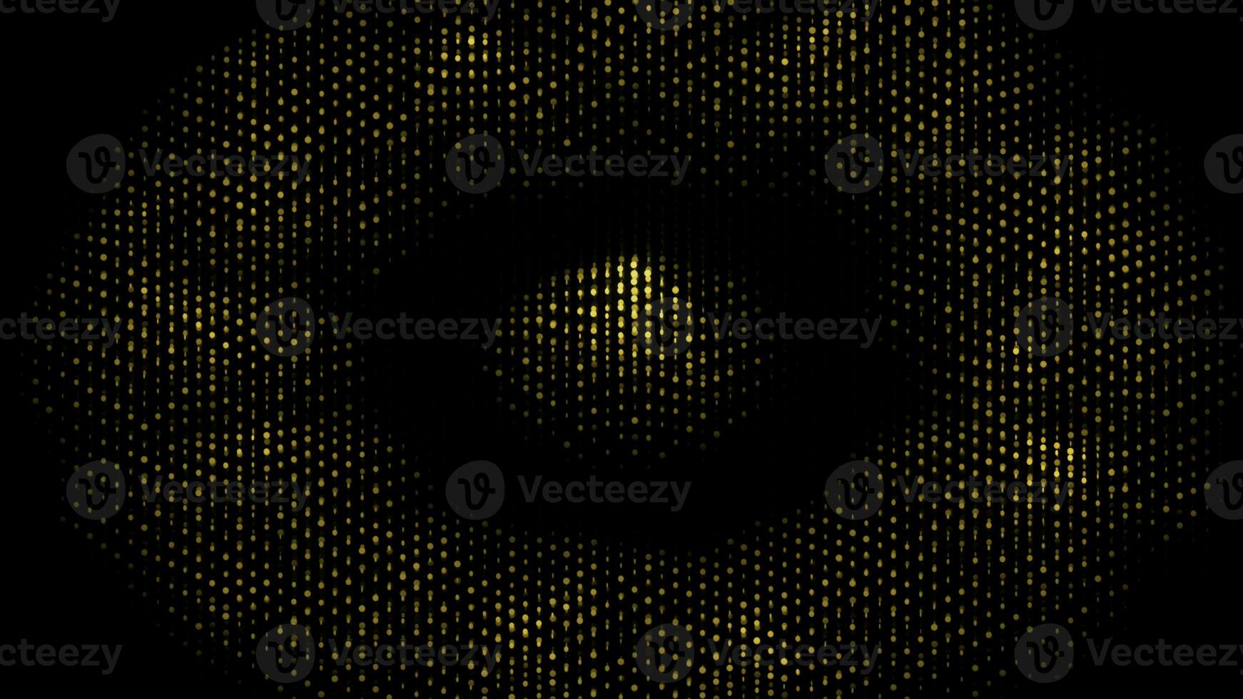 A yellow eruption of brilliance. Design. Black background with a bright glow made in 3d format. photo