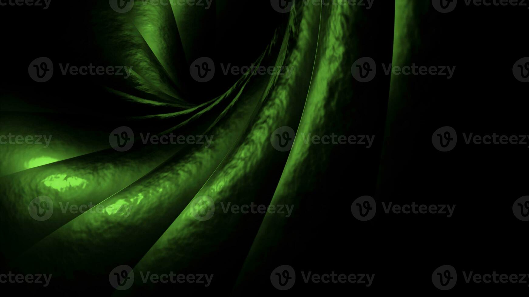 Green shiny running stripes. Design. Black background with moving in cartoon animation. photo