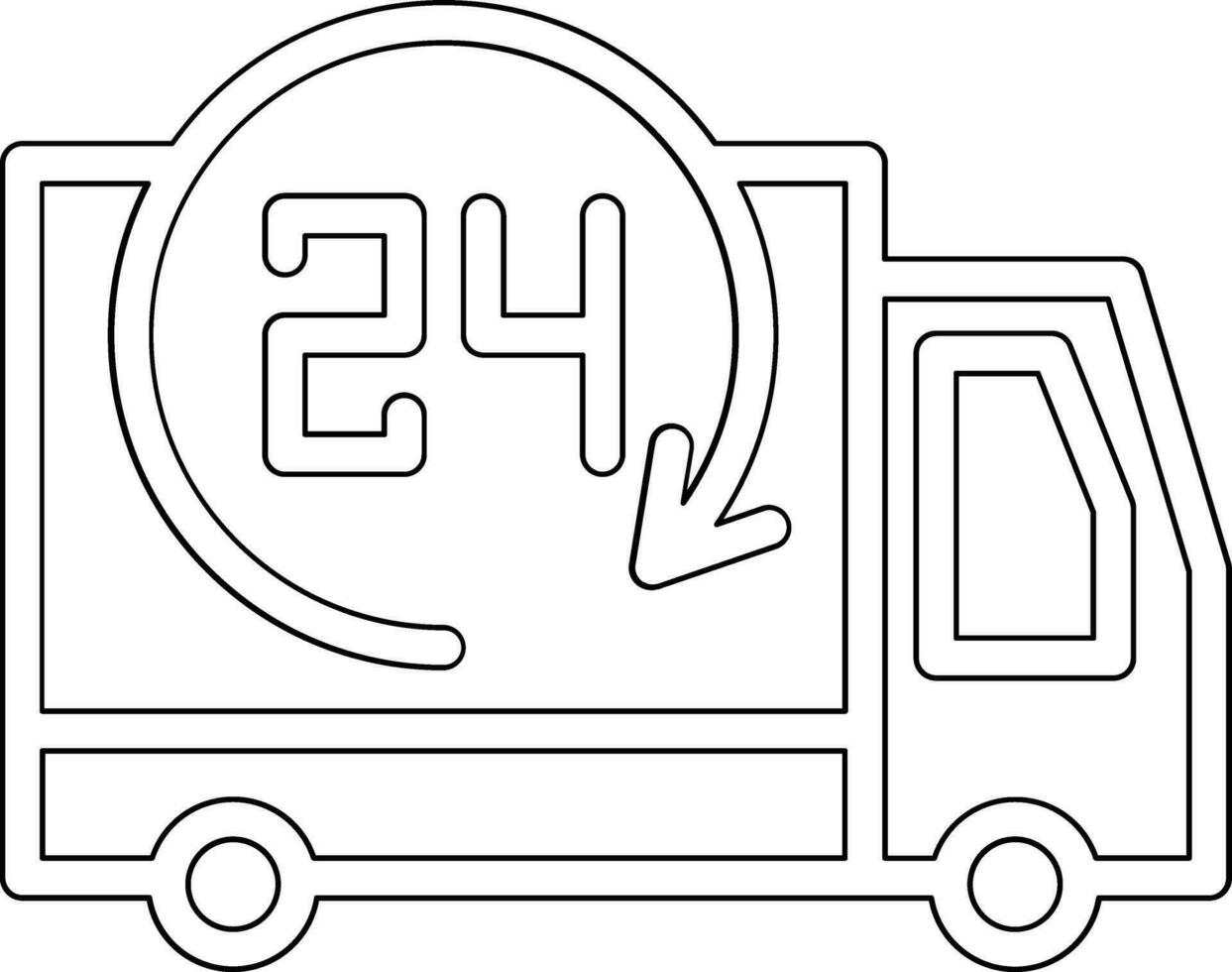 24 Hours Delivery Vector Icon