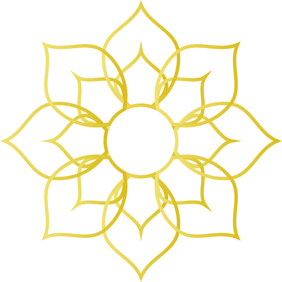 The gold flower Chinese style PNG