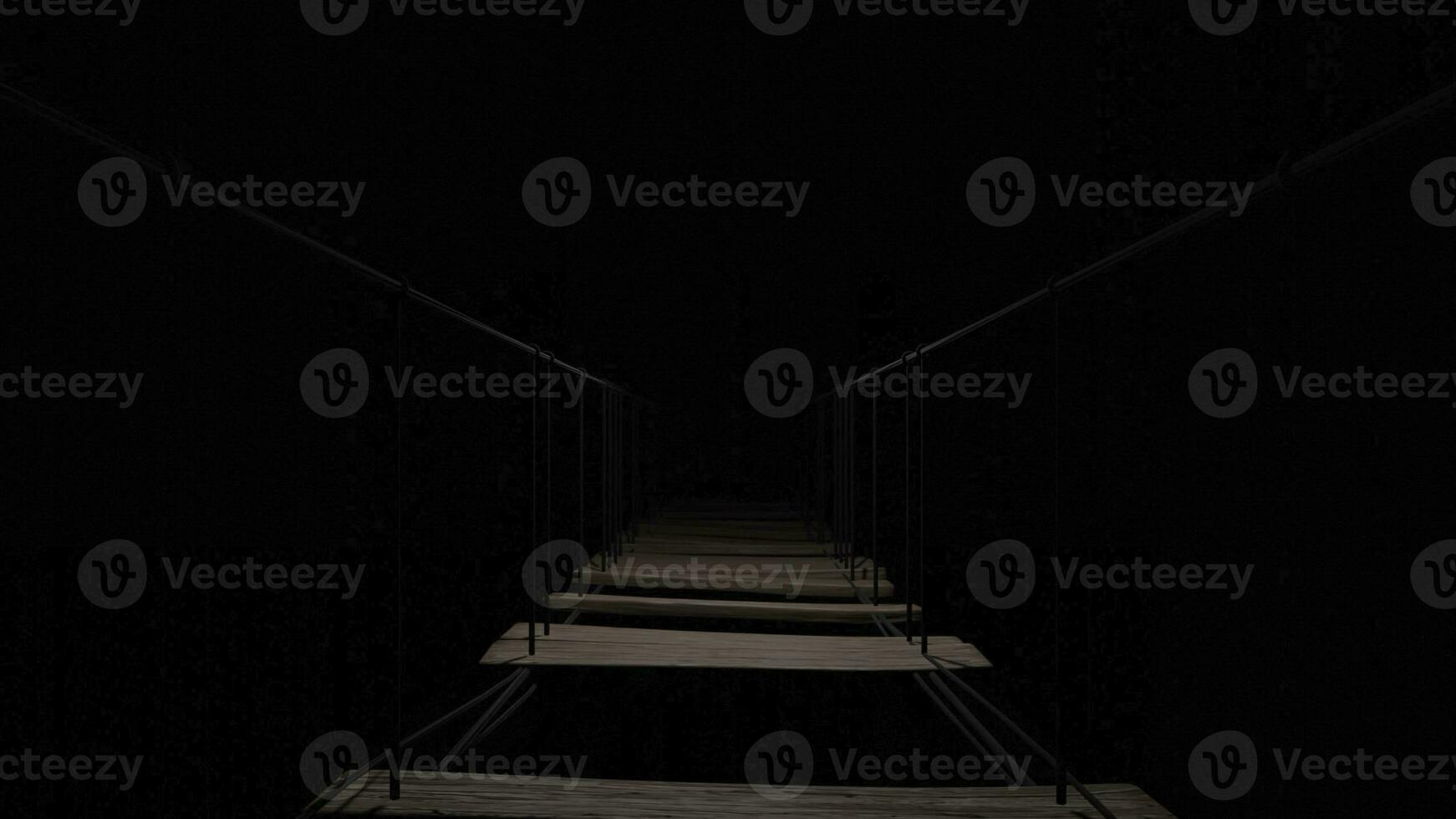 Dark background with a scary empty staircase. Design. A long, non-ending staircase in animation that moves quickly forward. photo