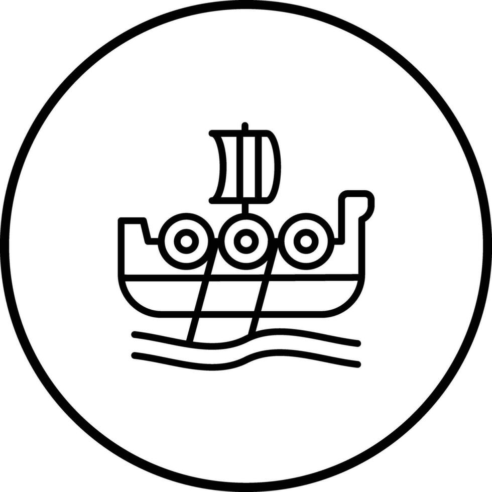 icono de vector de barco vikingo