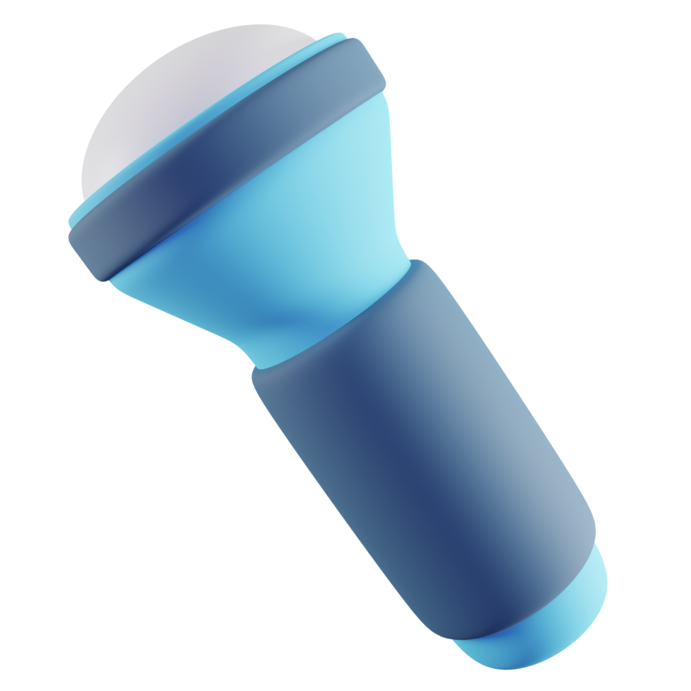 3D Illustration of Blue Flashlight png