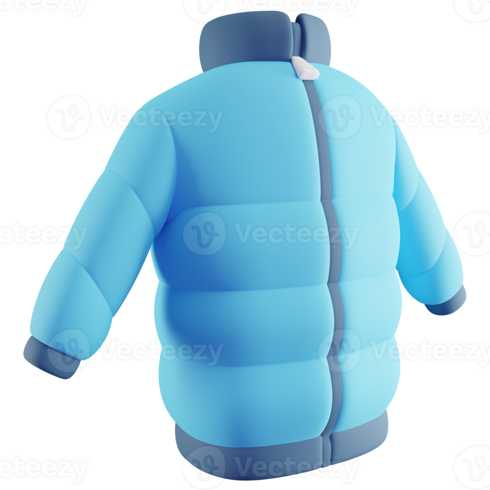3D Illustration of Blue Winter Jacket png
