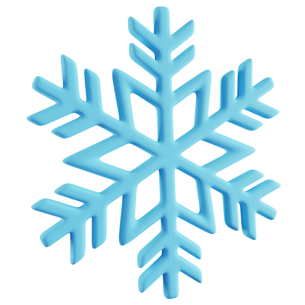 3D Illustration of Blue Snowflake png