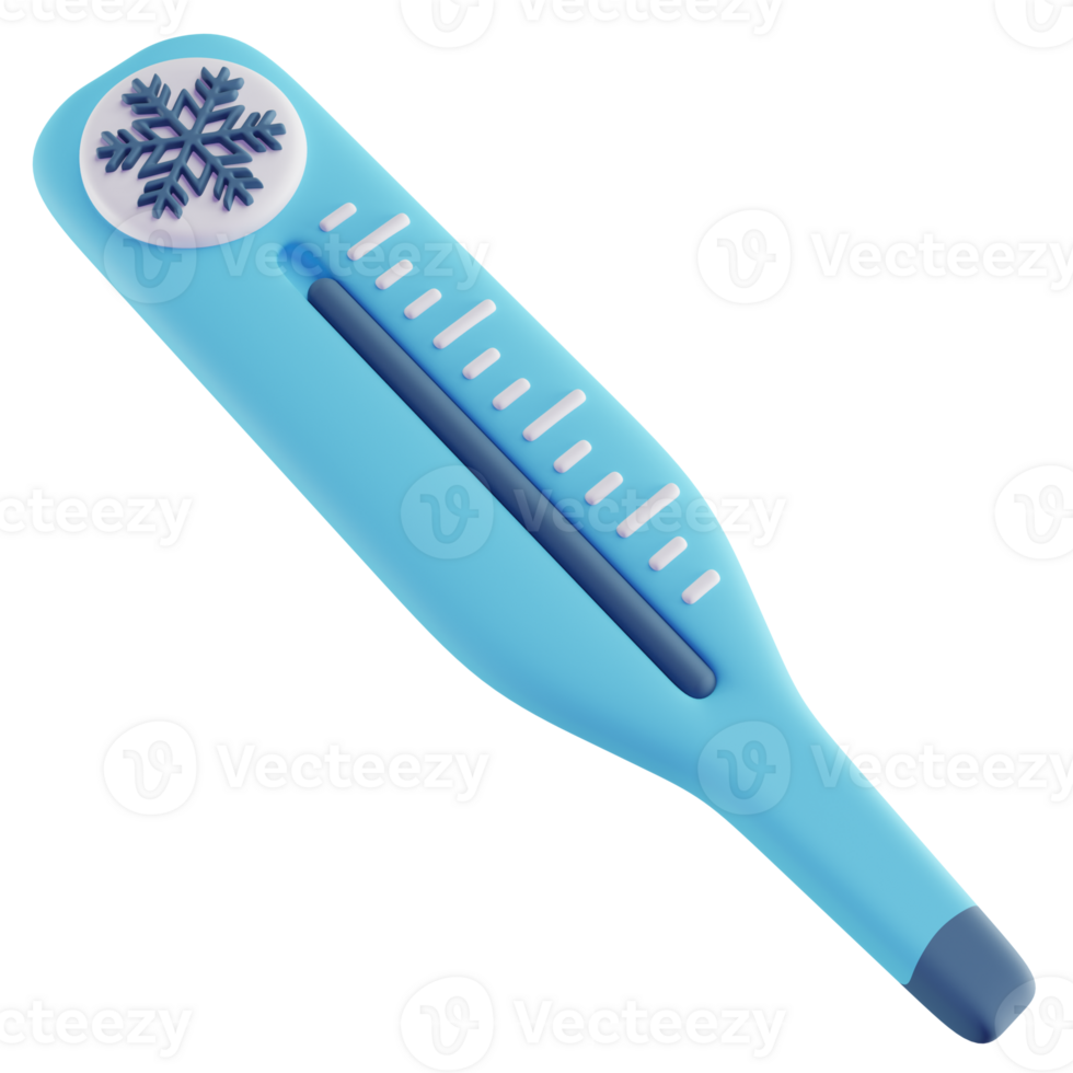3D Illustration of Blue Cold Temperature png