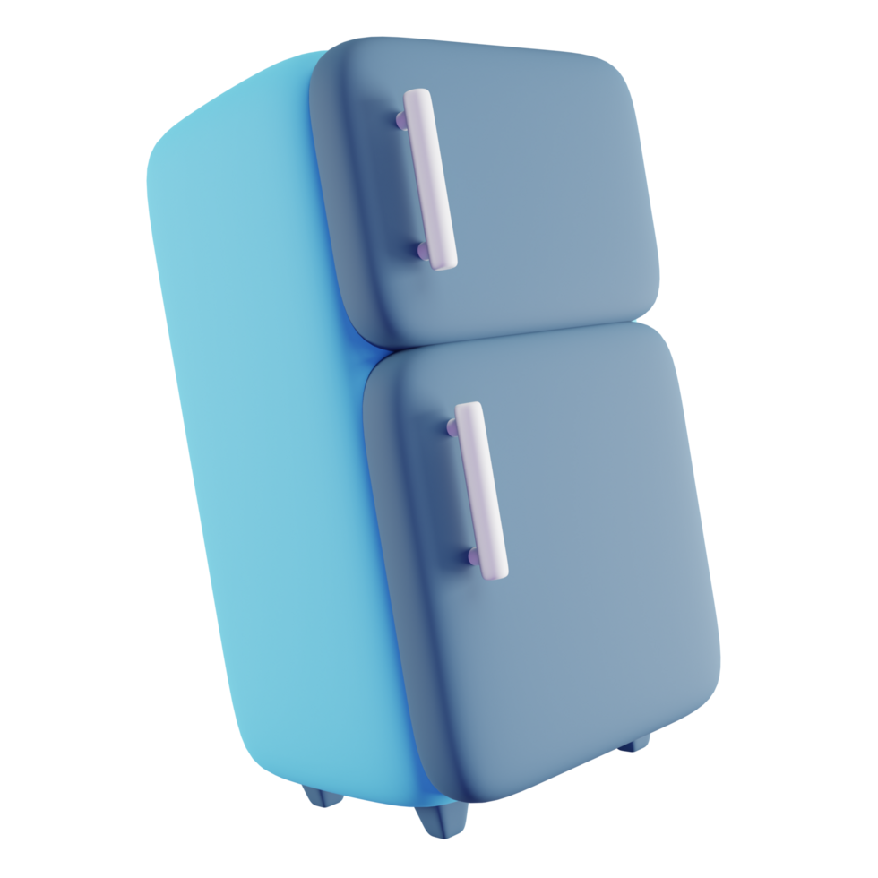 3D Illustration of Blue Refrigerator png