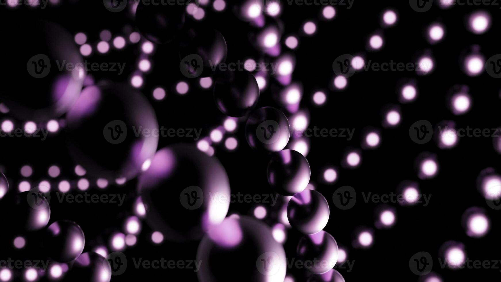 Balls move in lines in space. Design. Chains of balls move in space on black background. Metal balls move in lines in web photo