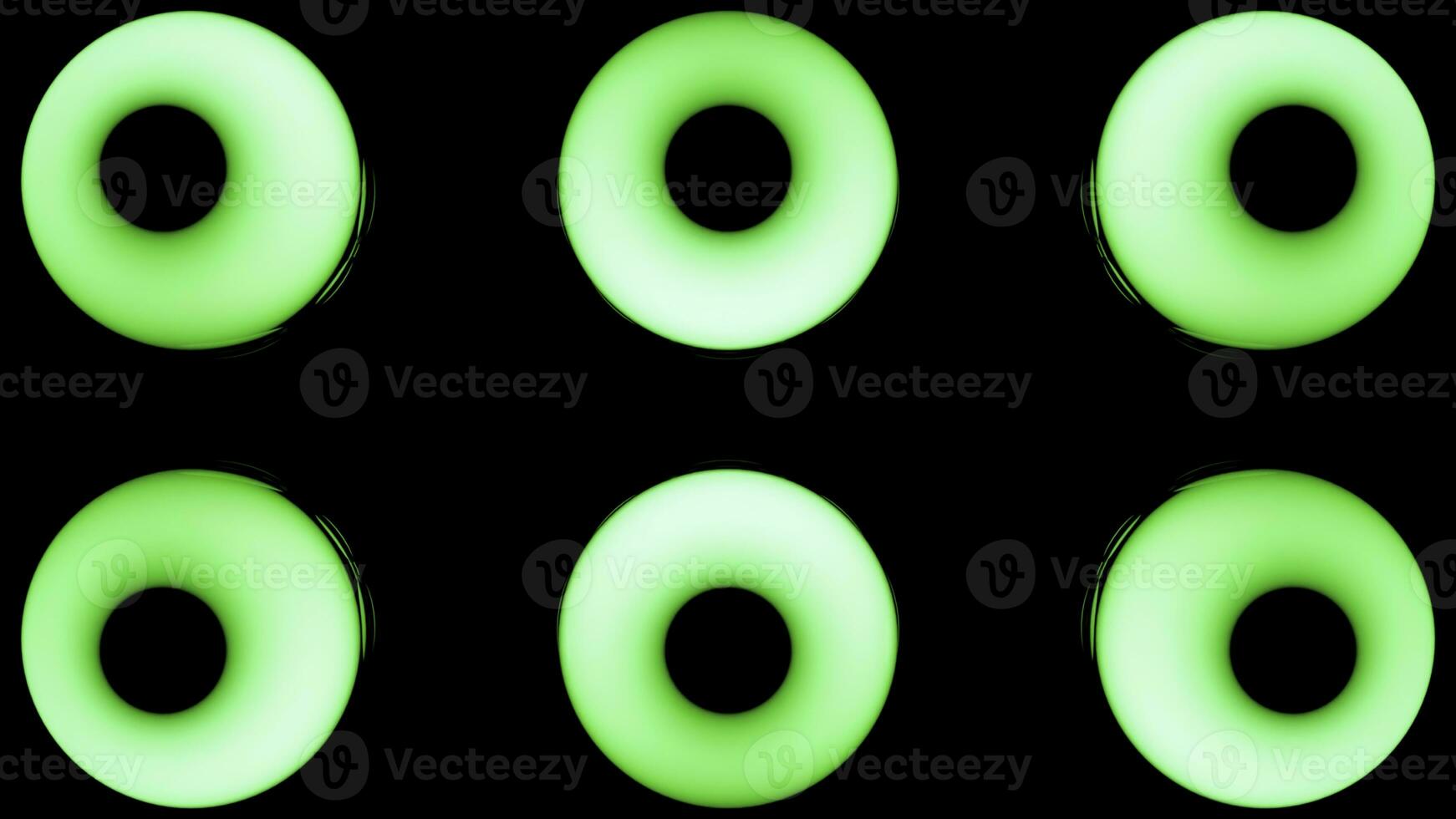 Bright lanterns.Design.A black background on which, in abstraction, bright green and blue sparkling circles with a bright light inside that changes. photo