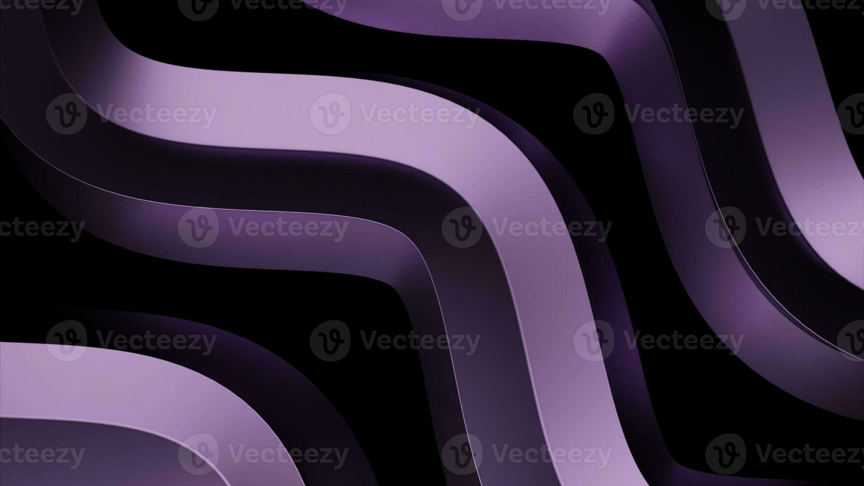 Metallic 3D rotating and bending lines, game of light and shadow. Design. Colorful spinning waves isolated on a black background. photo