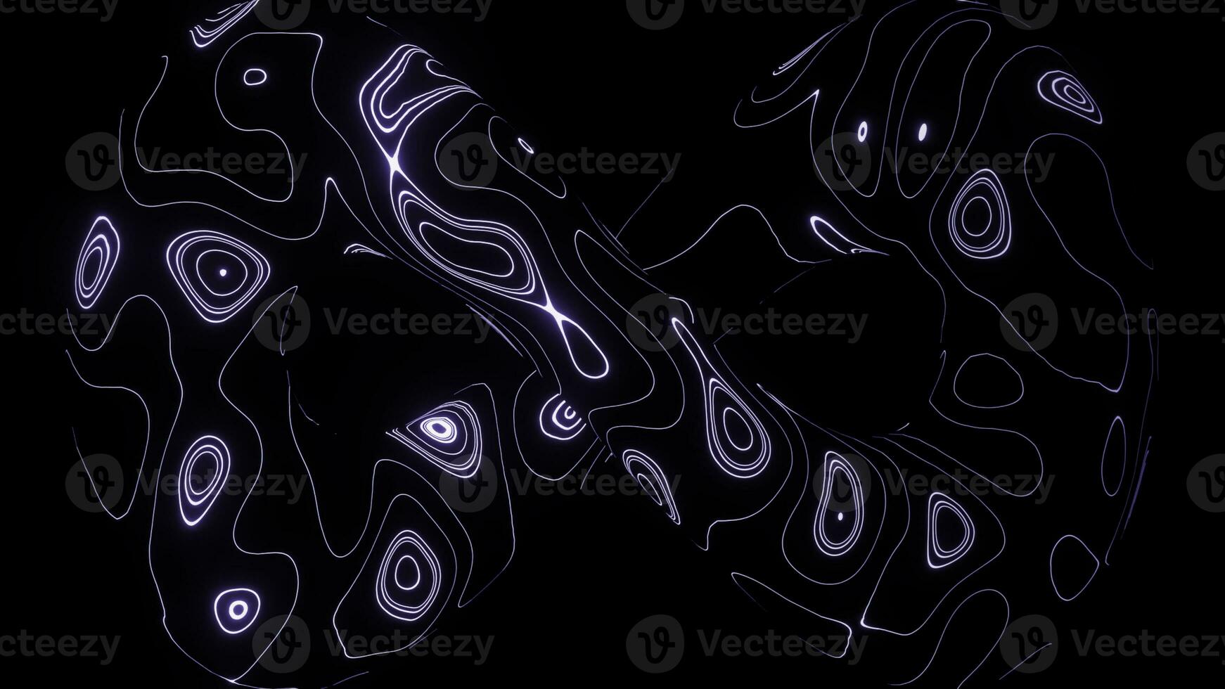 Bright big sparkling spring.Design.A black background with a transparent geometric figure in which turquoise shades shimmer in neon color, in animation. photo