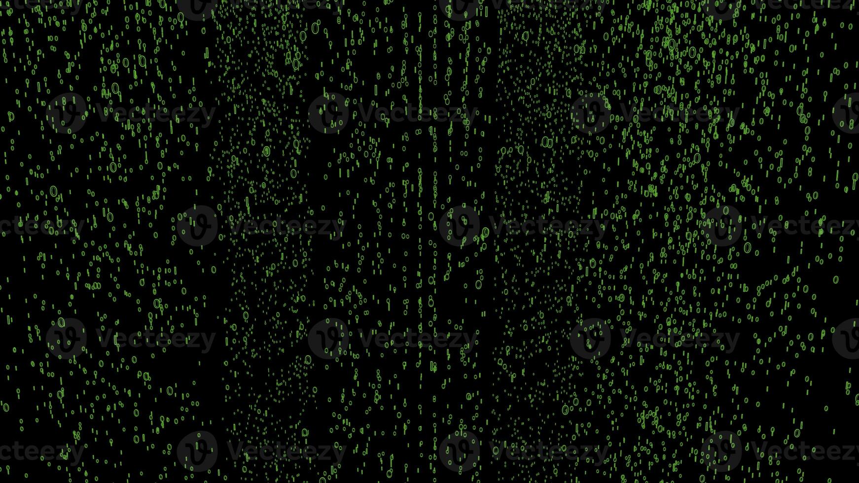 Green rain of tiny particles on a black background. Design. Small moving green falling dots, seamless loop. photo