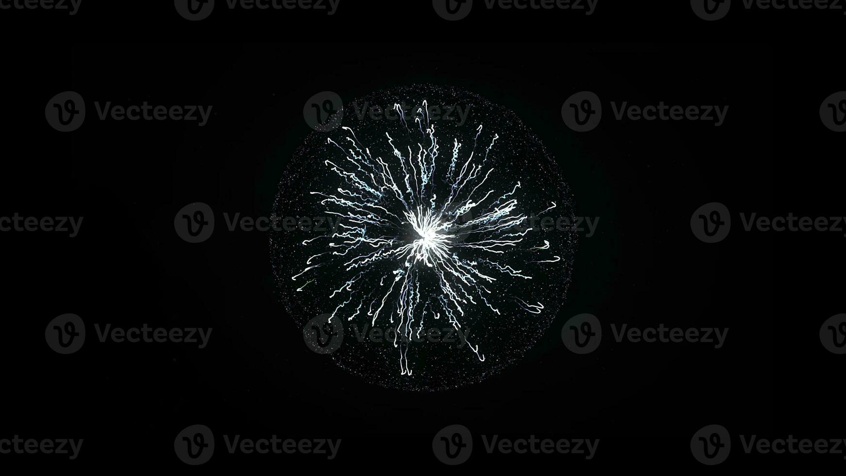 Magic plasma ball in blue and white colors looped. Animation. Abstract animation of an electric colored ball photo