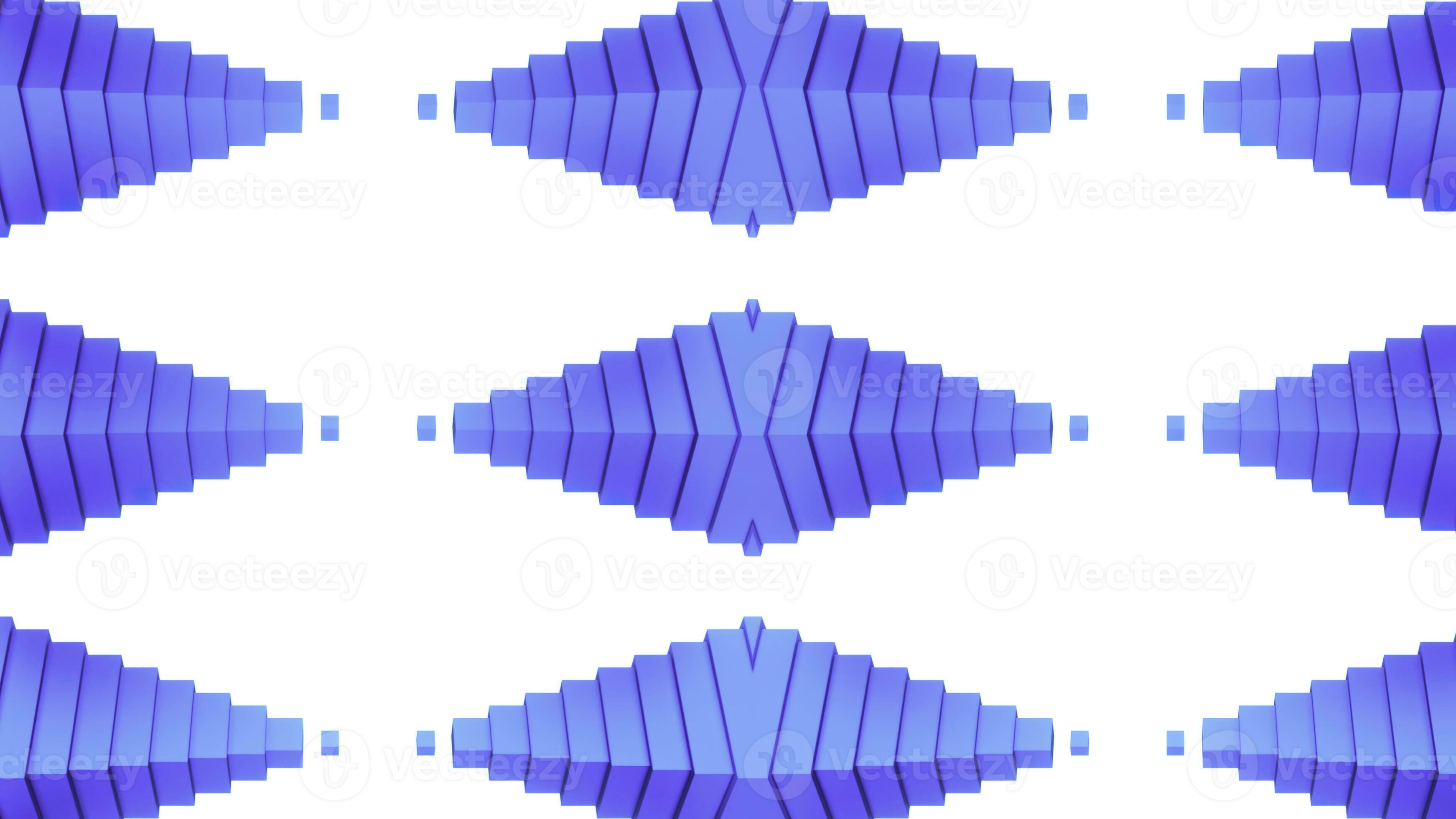 Optical illusion with pyramids in horizontal position moving towards ...