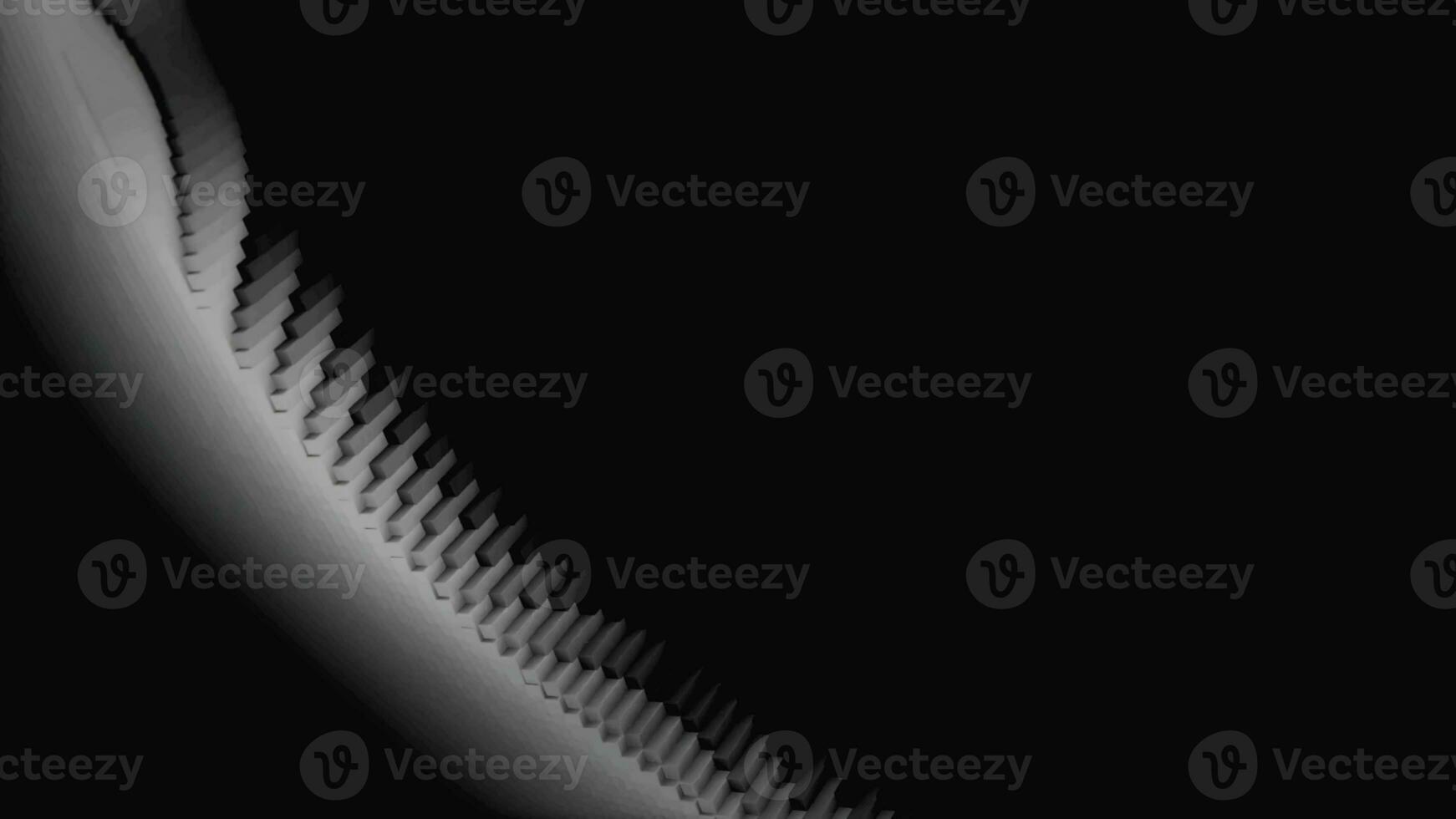 Abstract monochrome animation of 3d pattern with lots of white, grey and blackrectangle geometry primitive forms on black. Animation. Abstract geometric background photo