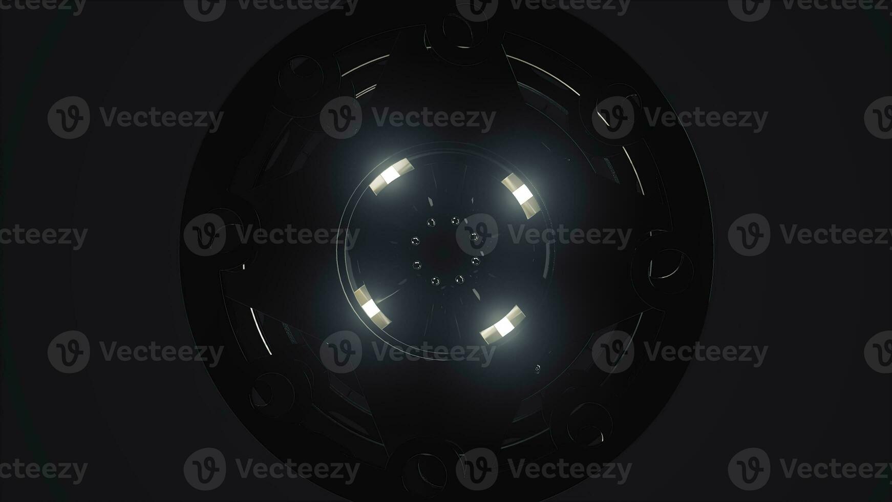 Abstract round animation, hi-tech stylization with circles. Futuristic effect. Central sight of wheels in technology. Animation of abstract round mechanism photo