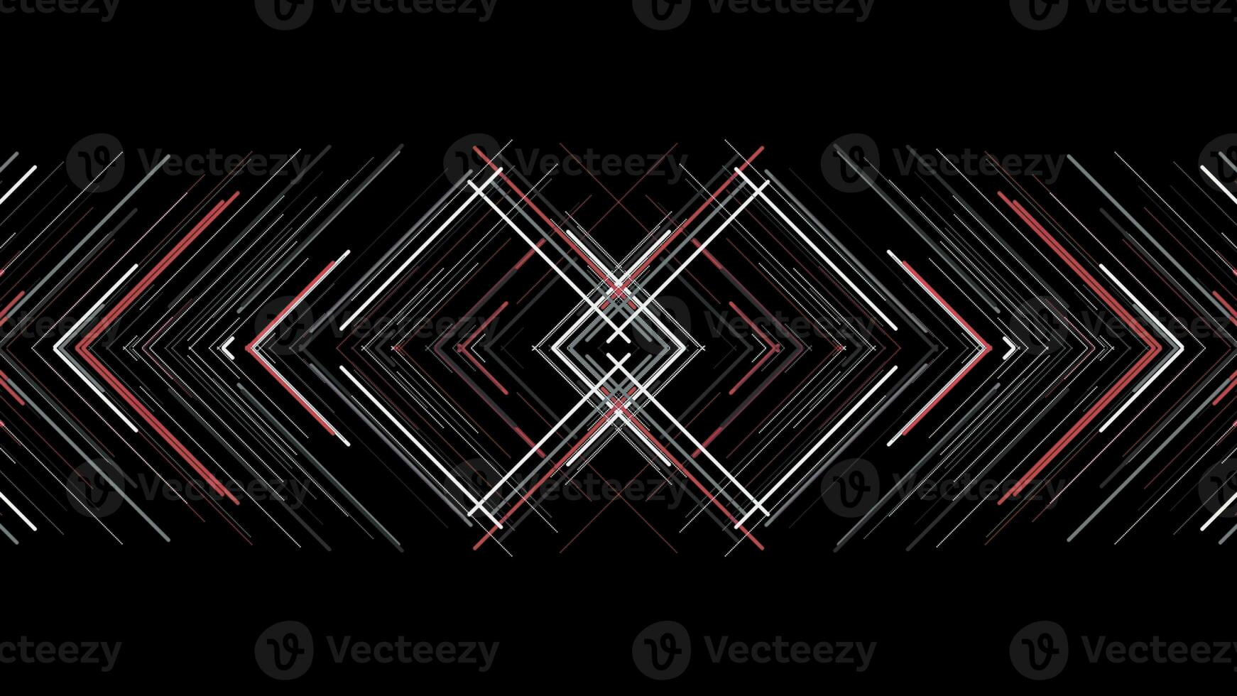 Pattern of lines with interference on black background. Animation. Triangular mirror pattern of colored lines intersects with interference on black background photo