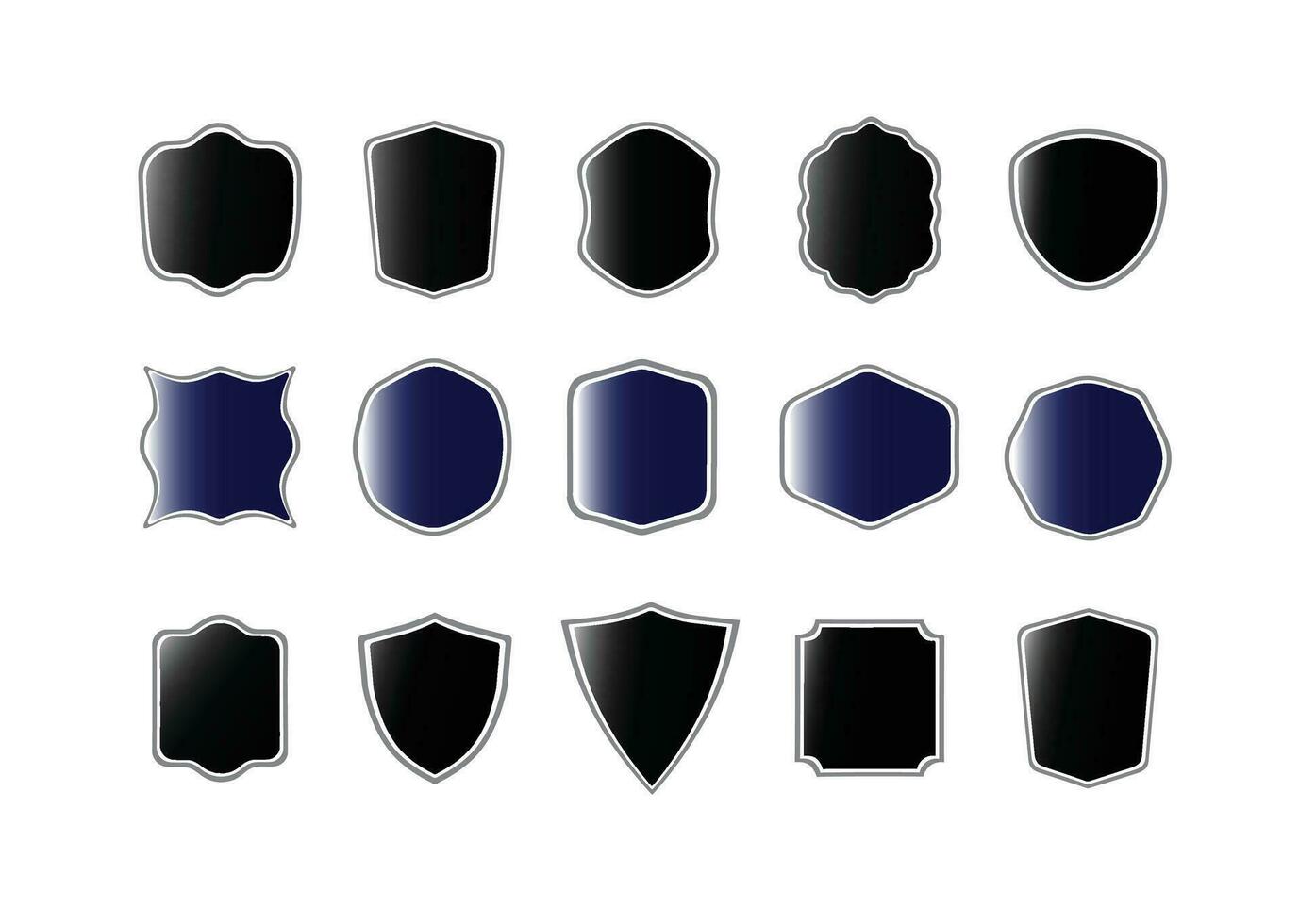 Shield blank icon vector set. security illustration sign collection. free vector