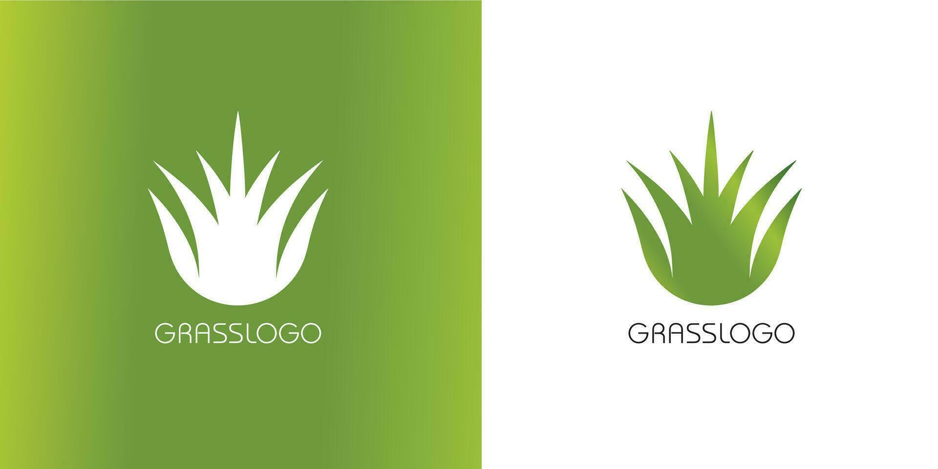 césped logo diseño gratis vector