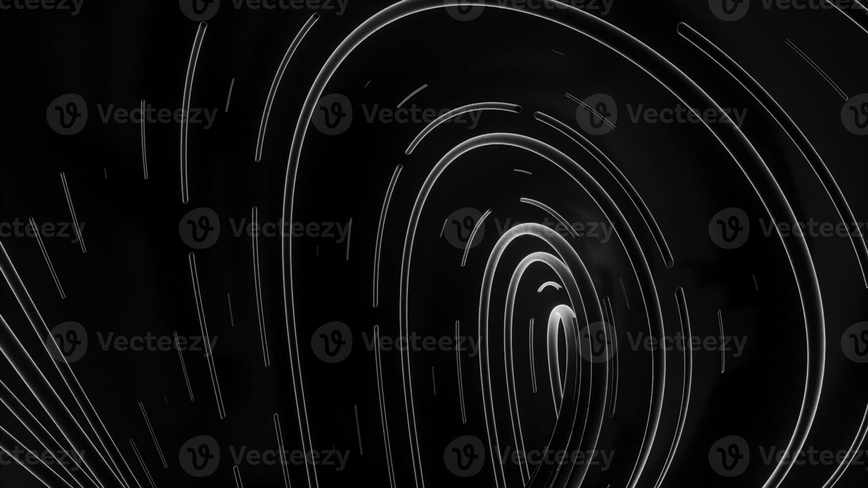 Spiral ripples with futuristic lines. Design. Vibrations in streams of neon lines and spiral movement. Spiral 3d stream with neon futuristic stripes photo