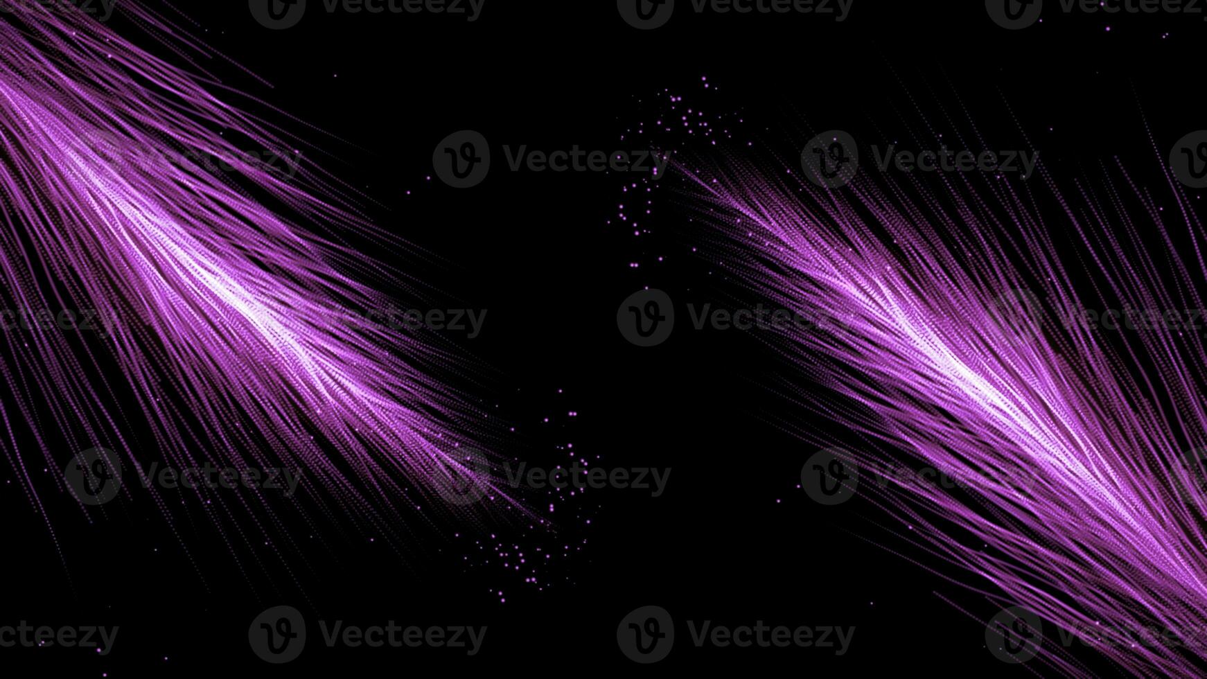 Black background with animation.Motion.Bright lines of light color spread across the footage on a dark background in abstraction. photo