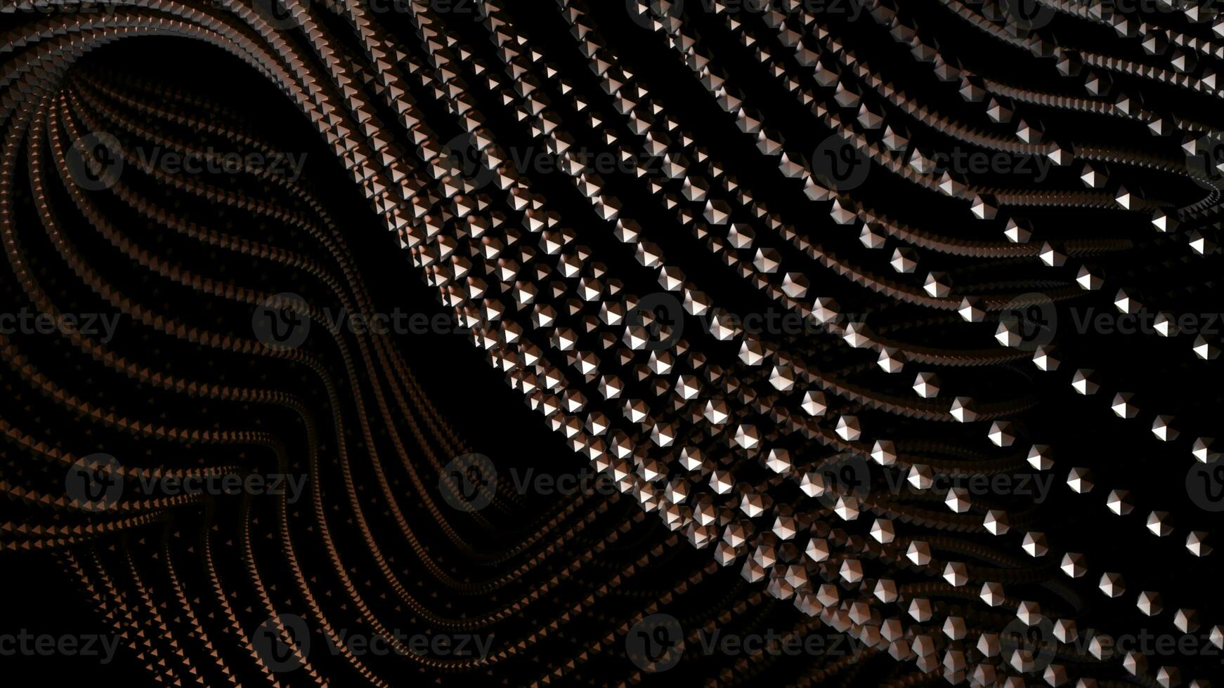 Bright loop.Design.A black background on which a large loop made of roundels in animation moves in different directions and changes colors. photo