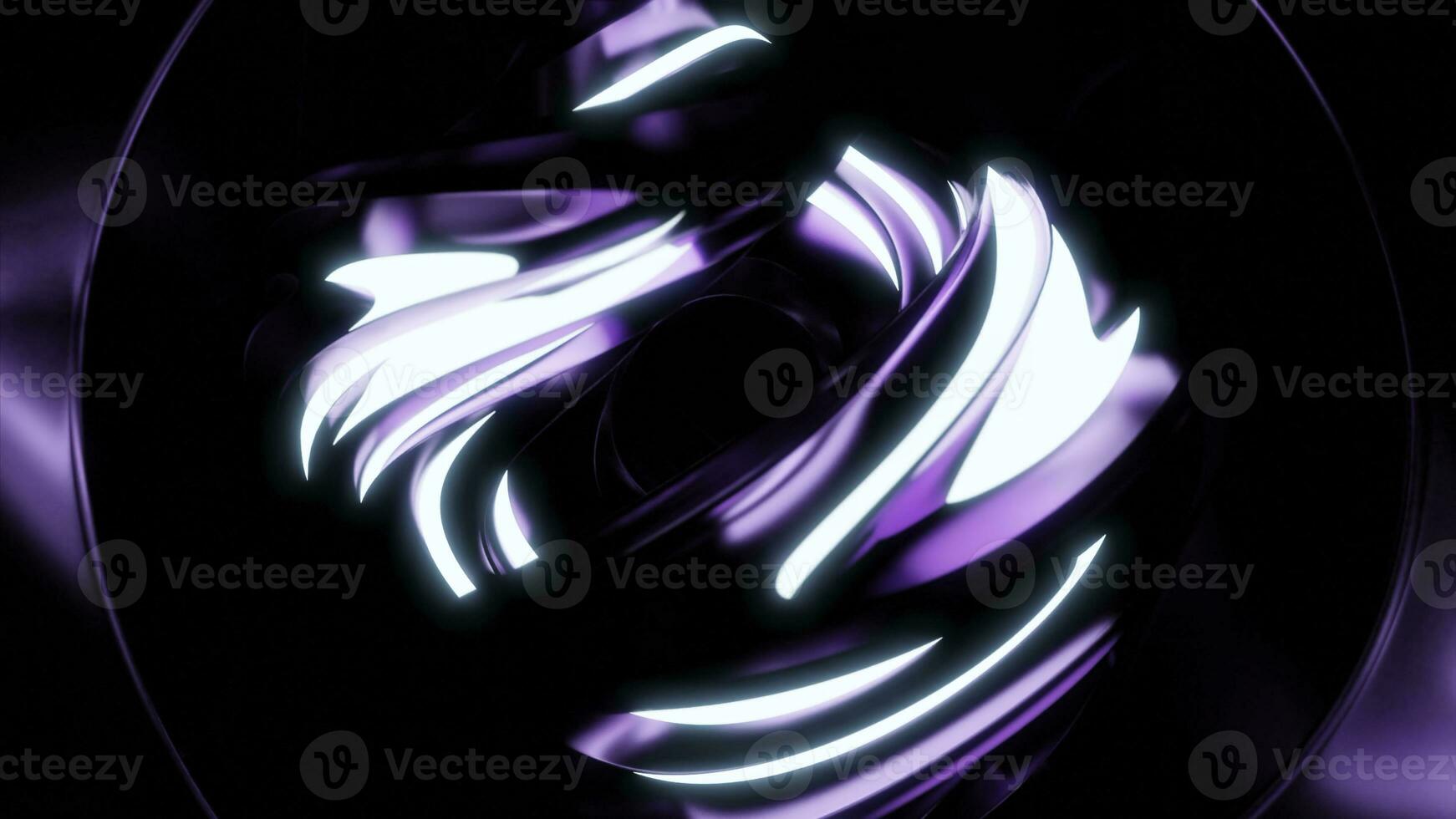 Rotating abstract ball with neon lines and pulsations. Design. Futuristic figure rotate in space with neon lines. Pulsations with rotating abstract figure and neon. Futuristic Artifact photo
