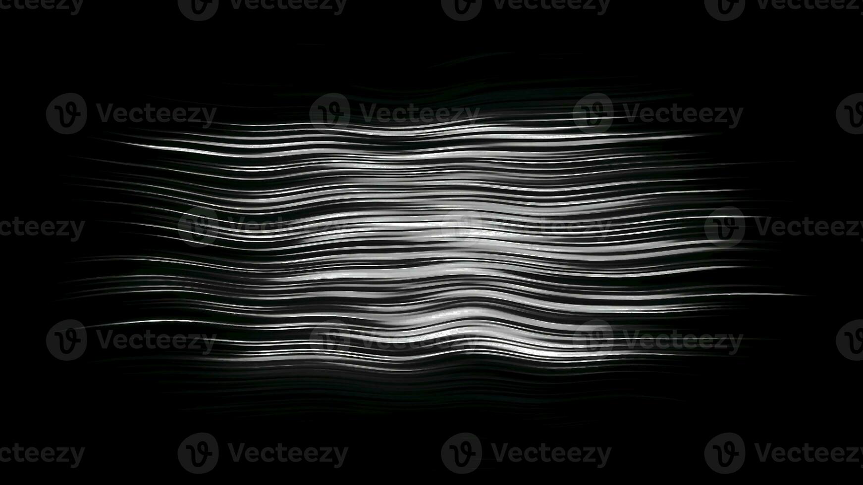 Background with moving distortion bands. Motion. Noisy signal with stripes on black background. Shimmering stripes with glitch effect on black background photo