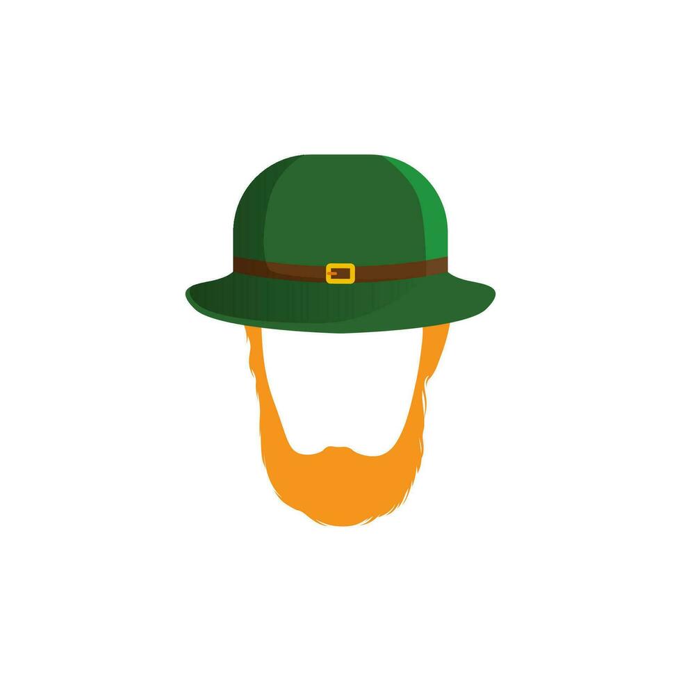 S t patrick's vector modelo sombrero y barba ilustración. vector eps 10