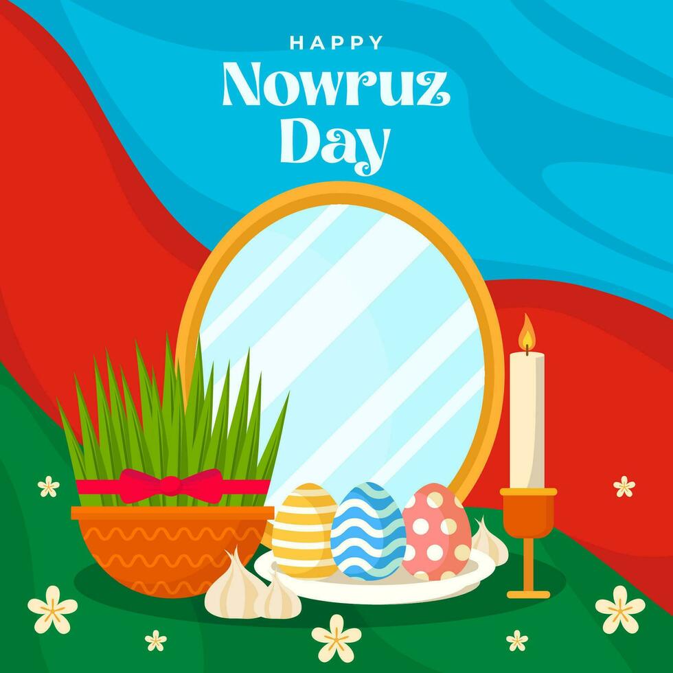 nowruz día azerbaiyán ilustración vector fondo vector eps 10