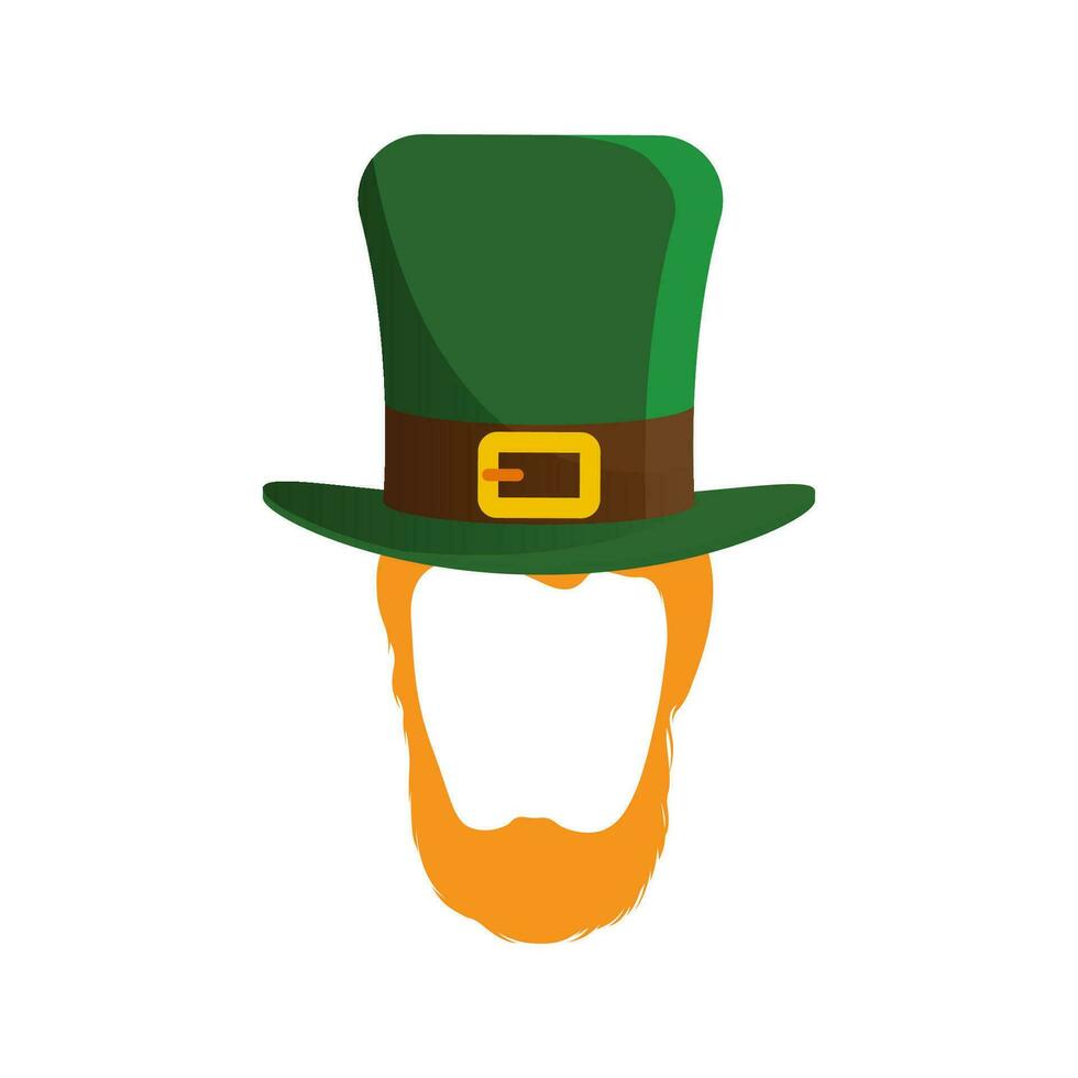 St patrick's vector template hat and beard illustration. Vector eps 10