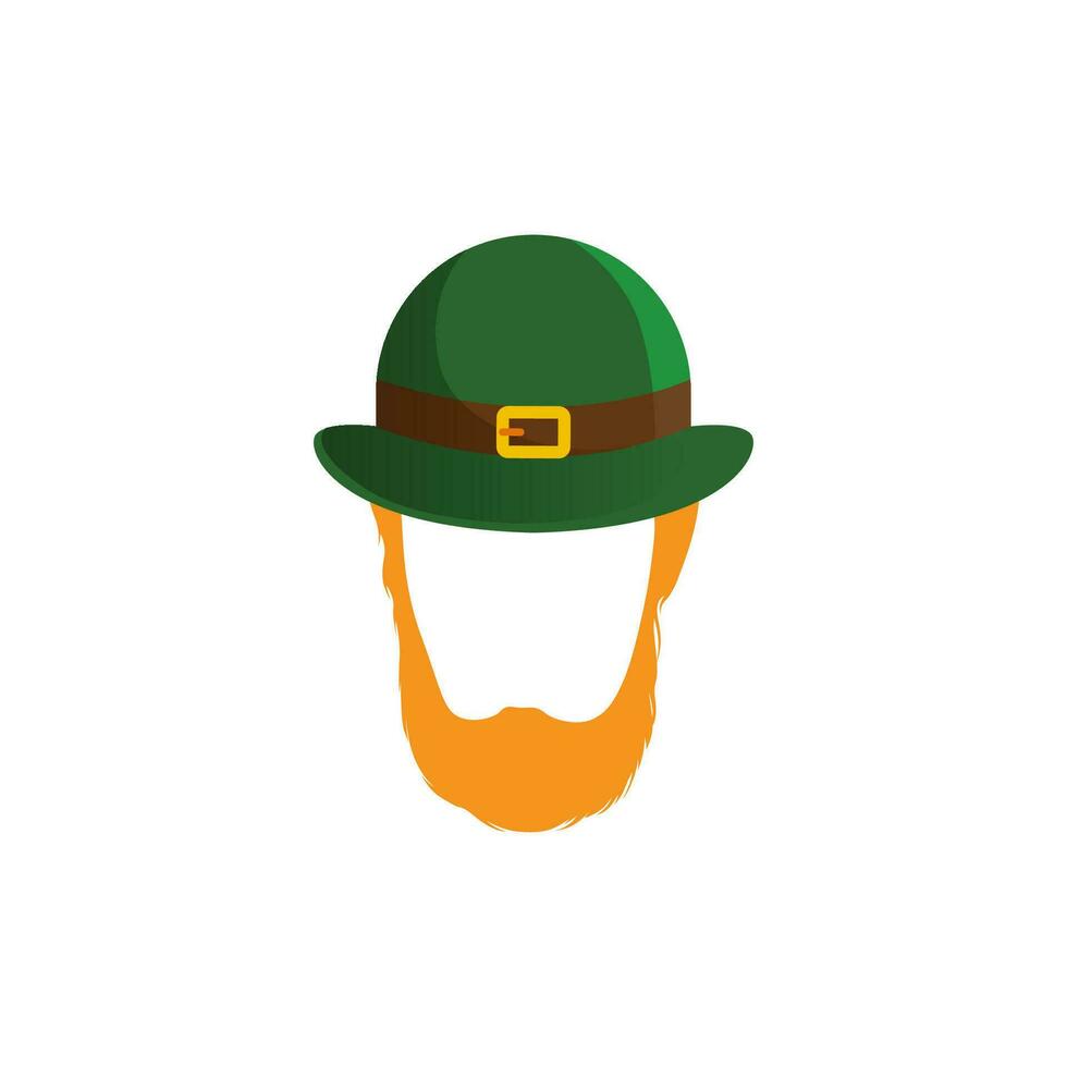 St patrick's vector template hat and beard illustration. Vector eps 10