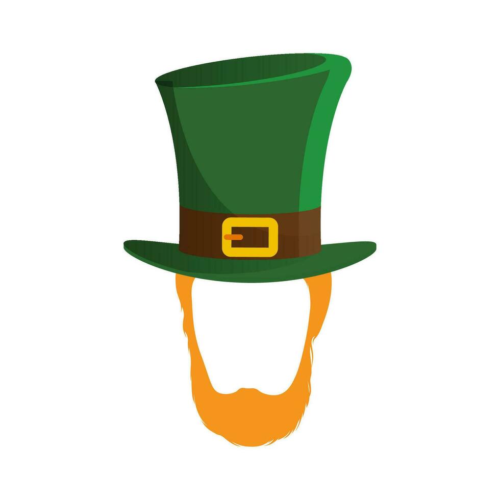 S t patrick's vector modelo sombrero y barba ilustración. vector eps 10