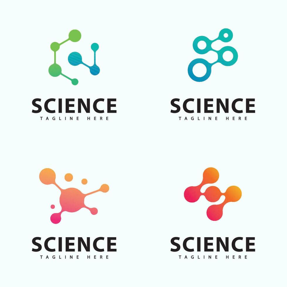 molécula logo icono modelo para Ciencias marca identidad. vector