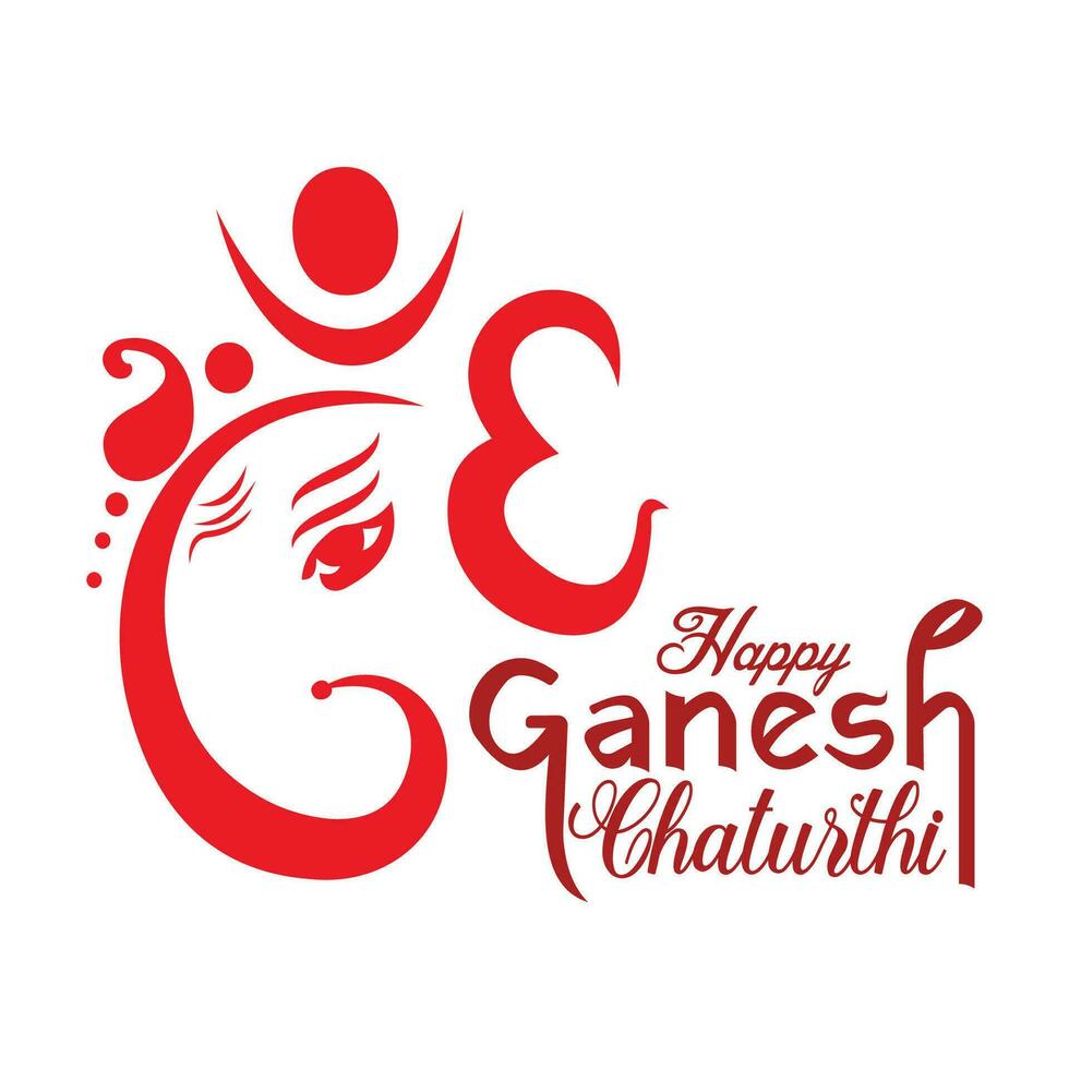 happy ganesh chaturthi festival wishing card vector