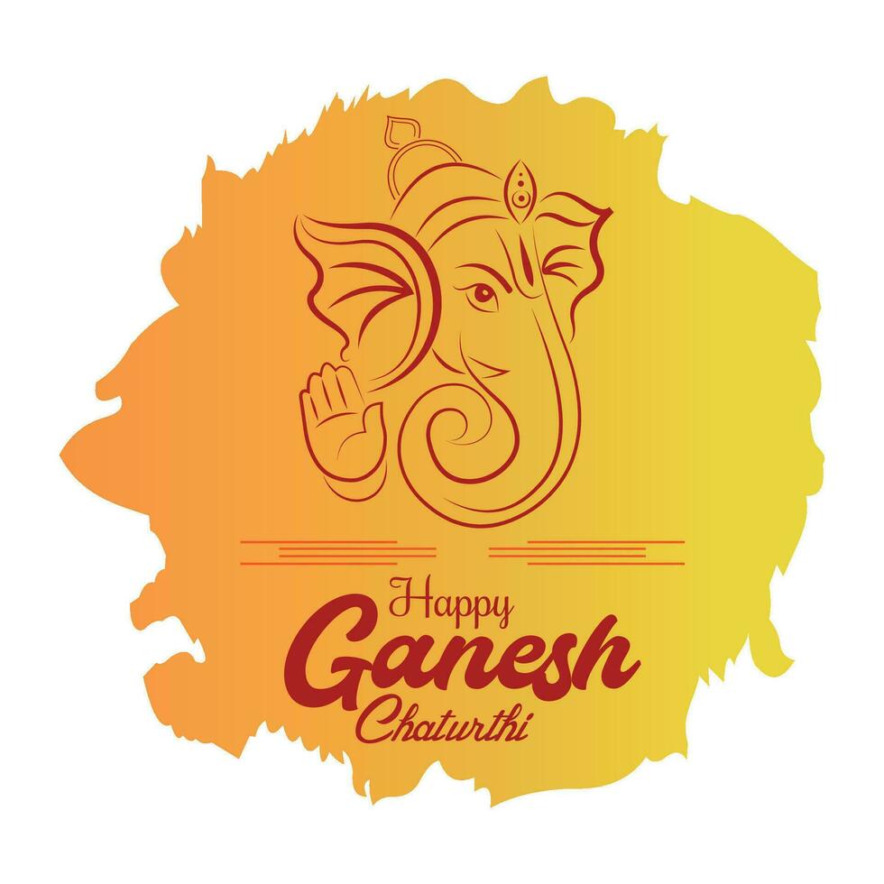 contento ganesh chaturthi festival deseando tarjeta vector