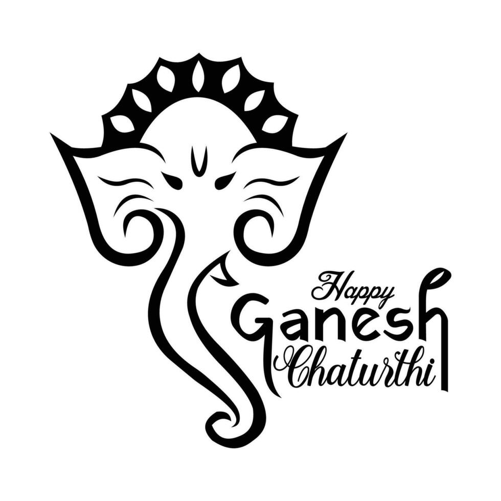 contento ganesh chaturthi festival deseando tarjeta vector