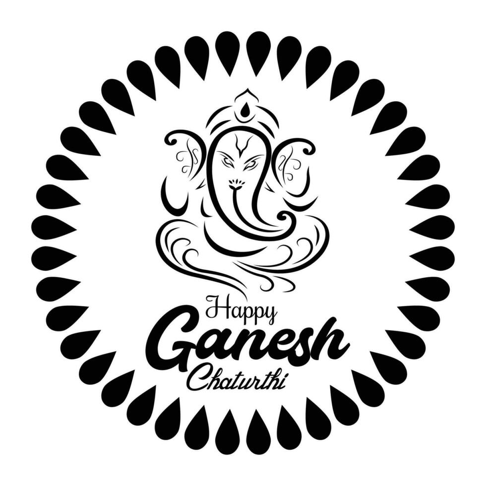 happy ganesh chaturthi festival wishing card vector