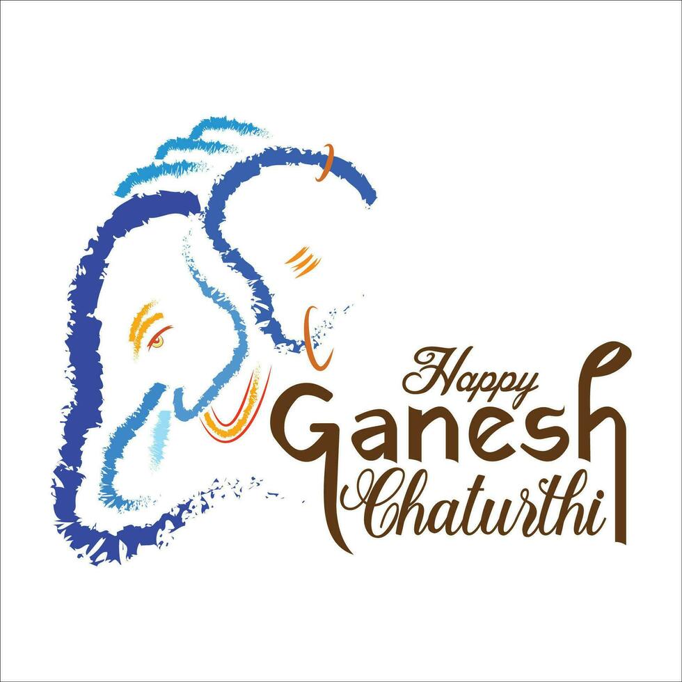 happy ganesh chaturthi festival wishing card vector