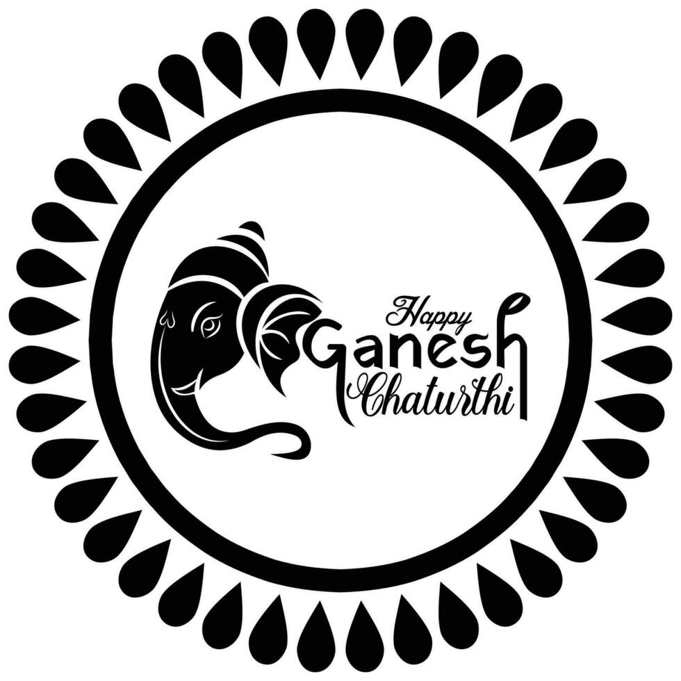 happy ganesh chaturthi festival wishing card vector