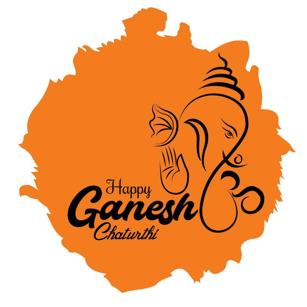 happy ganesh chaturthi festival wishing card vector