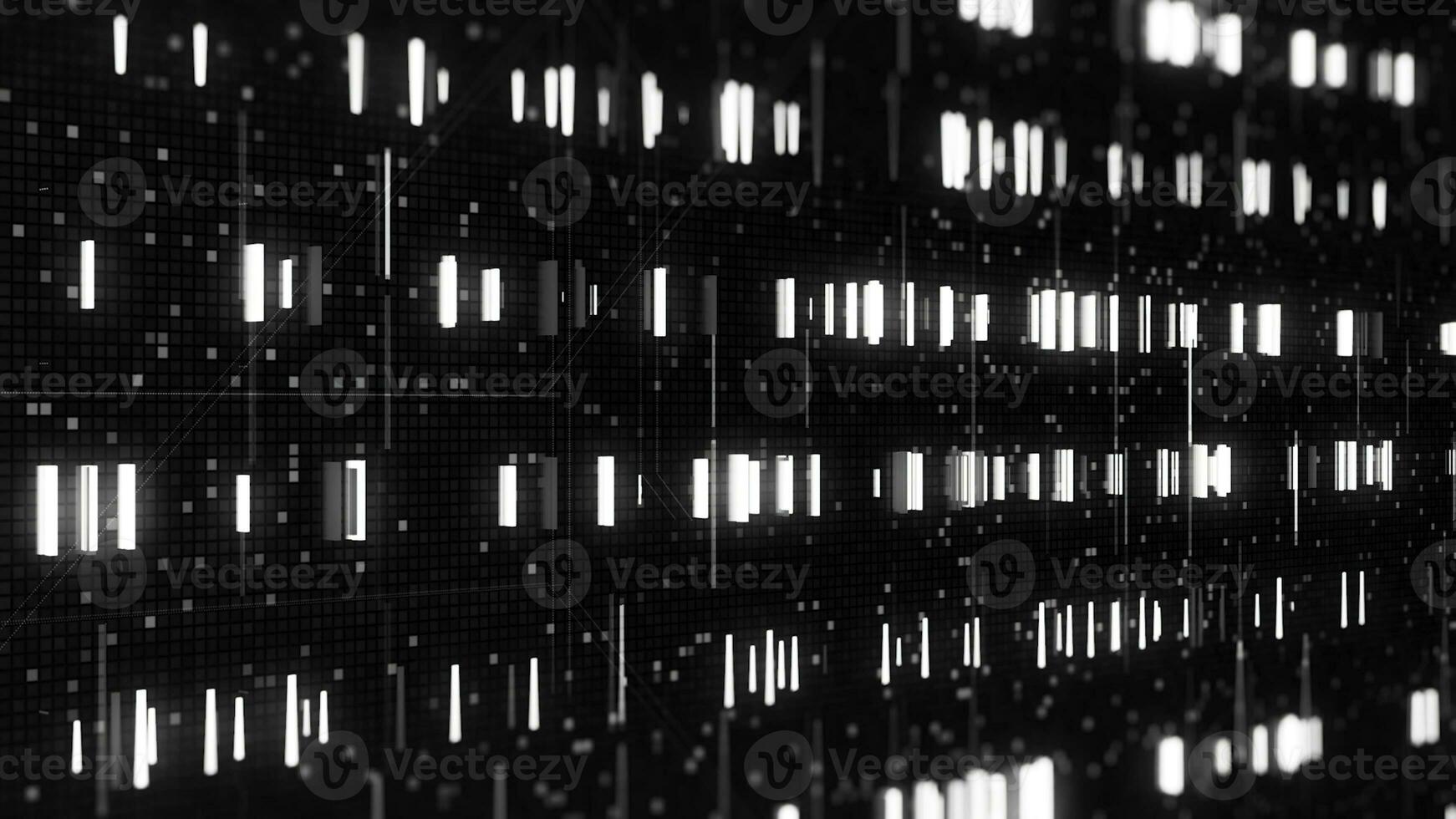 White matrix stripes on dark background. Animation. Moving digital lanes in computer space. White striped background in matrix style photo