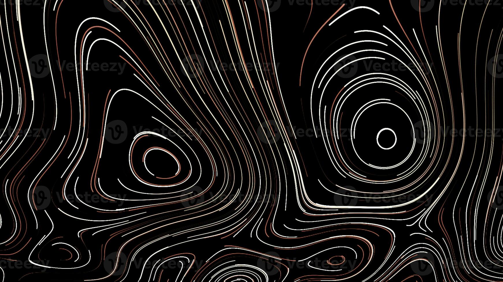 Black background. Motion.Multicolored rays draw swirling patterns in abstraction. photo