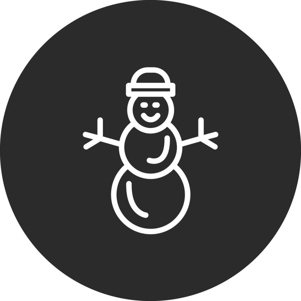 icono de vector de muñeco de nieve